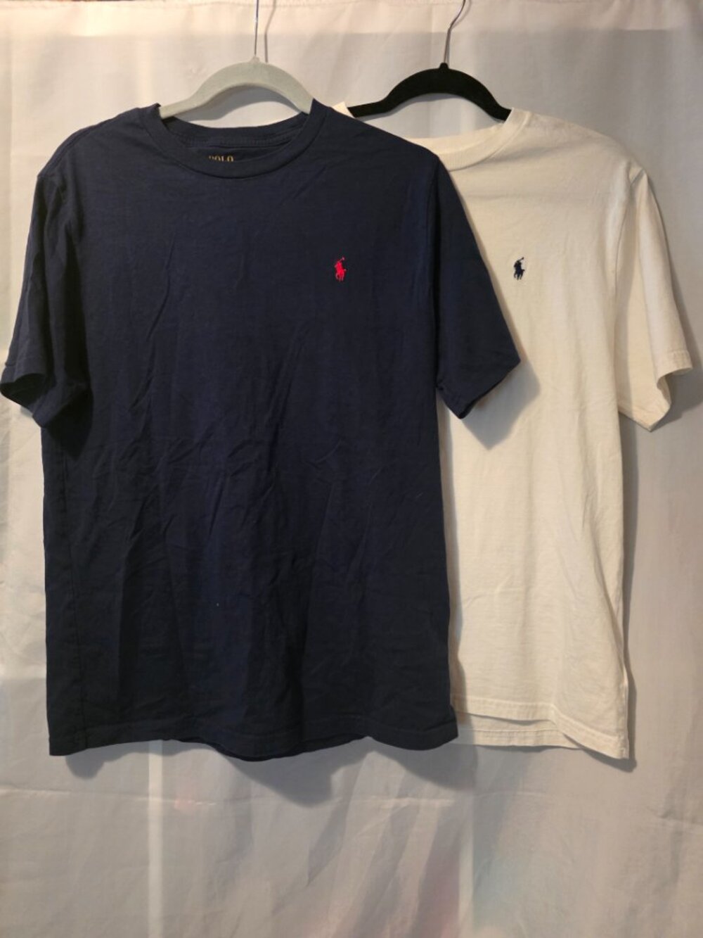 Bundle of 2 Boys Polo Ralph Lauren T-shirts, Size XL (18-20), Navy and White